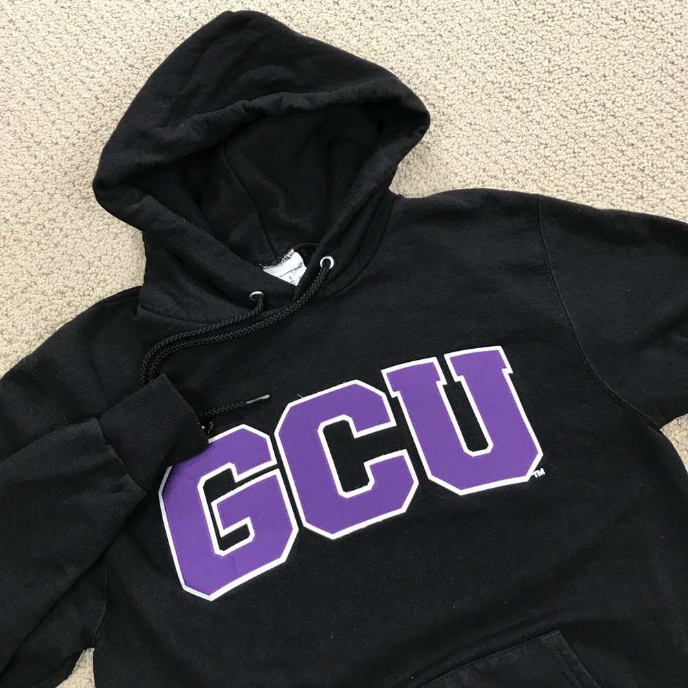 Champion GCU Grand Canyon University Hoodie Black Purple Mens Small CS2071
